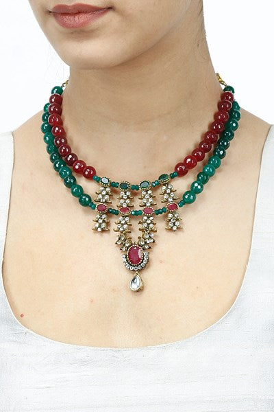 Victoria Necklace - Handmade Brass with 18K Gold Plate, 85mm x 65mm Pendant