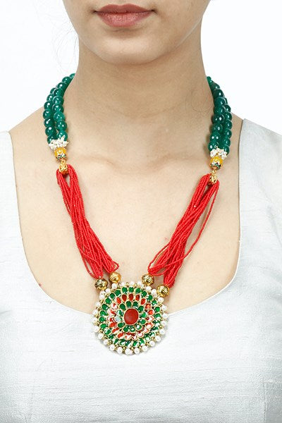 Victoria Necklace - Handmade Brass with 18K Gold Plate, 60mm x 60mm Pendant