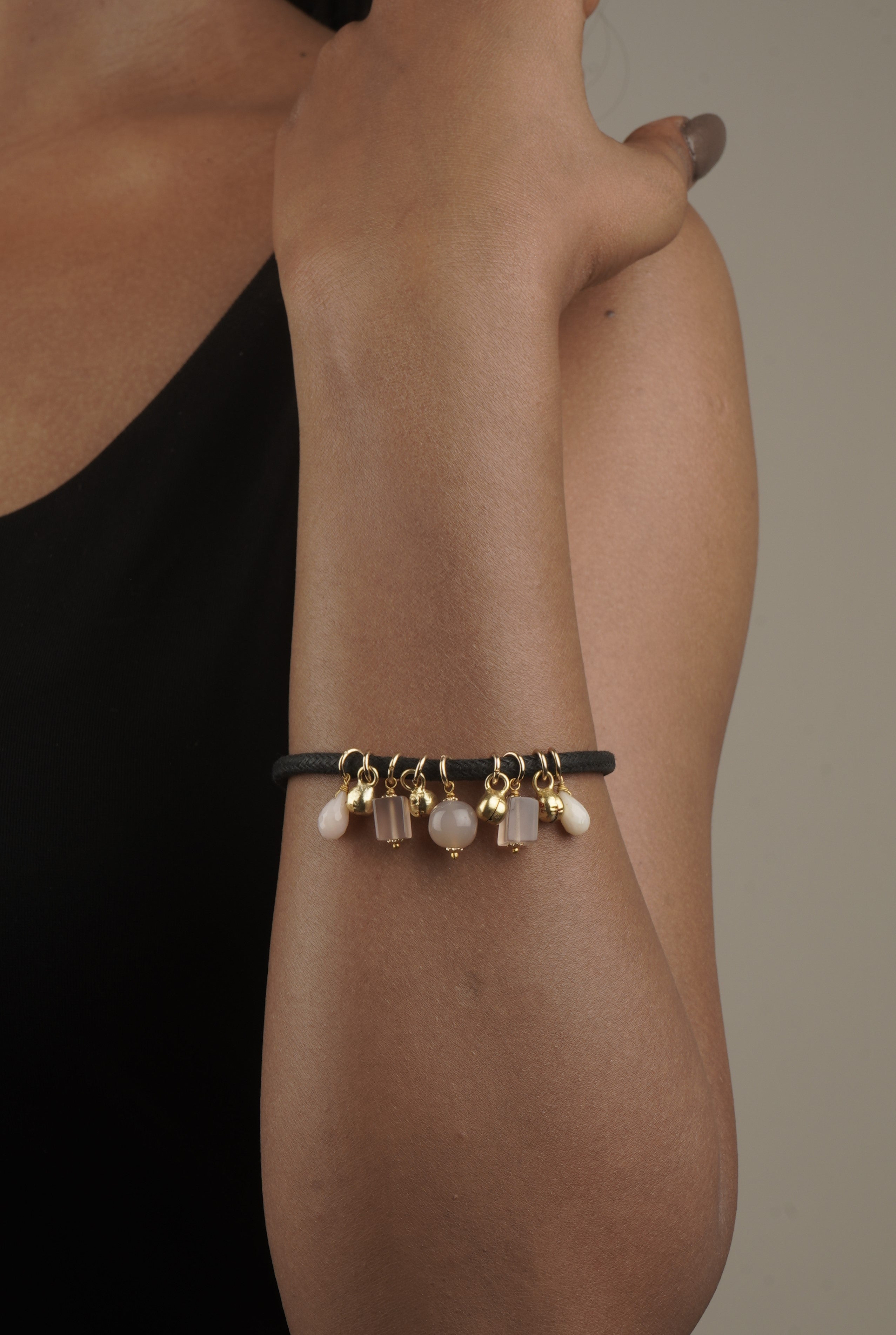 Love bracelet Ethereal Glow  in Chalcedony and Opal 20mm