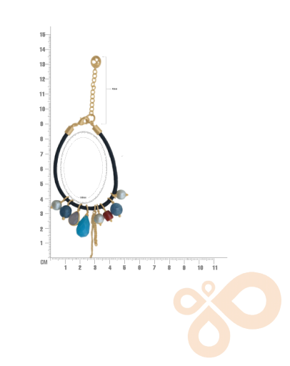 Rakhi Radiant Fusion Necklace in Chalcedony, Glass, Pearl, and Coral 46mm