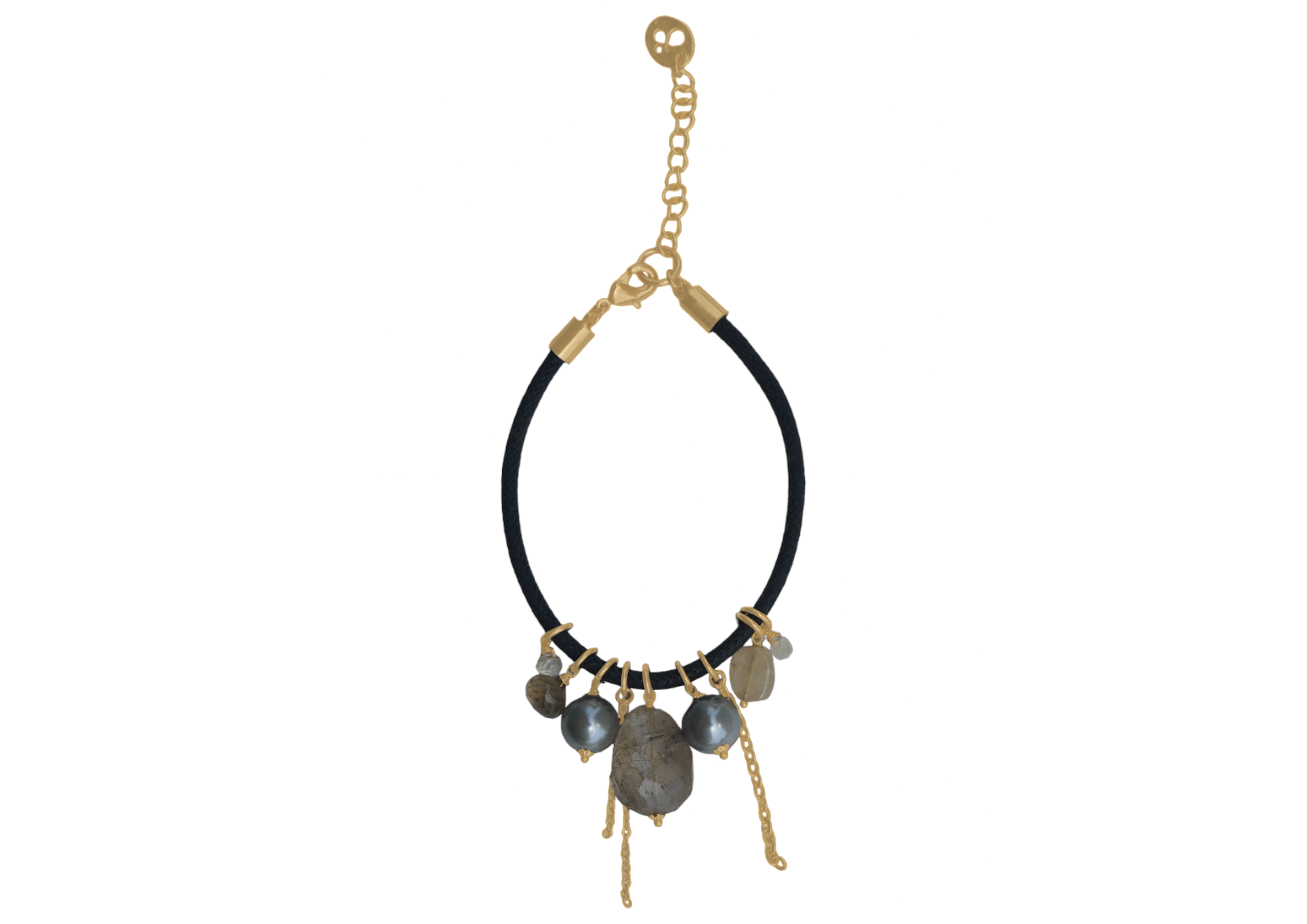 Love bracelet Radiant Harmony in Rutile Quartz, Chalcedony, and Pearl