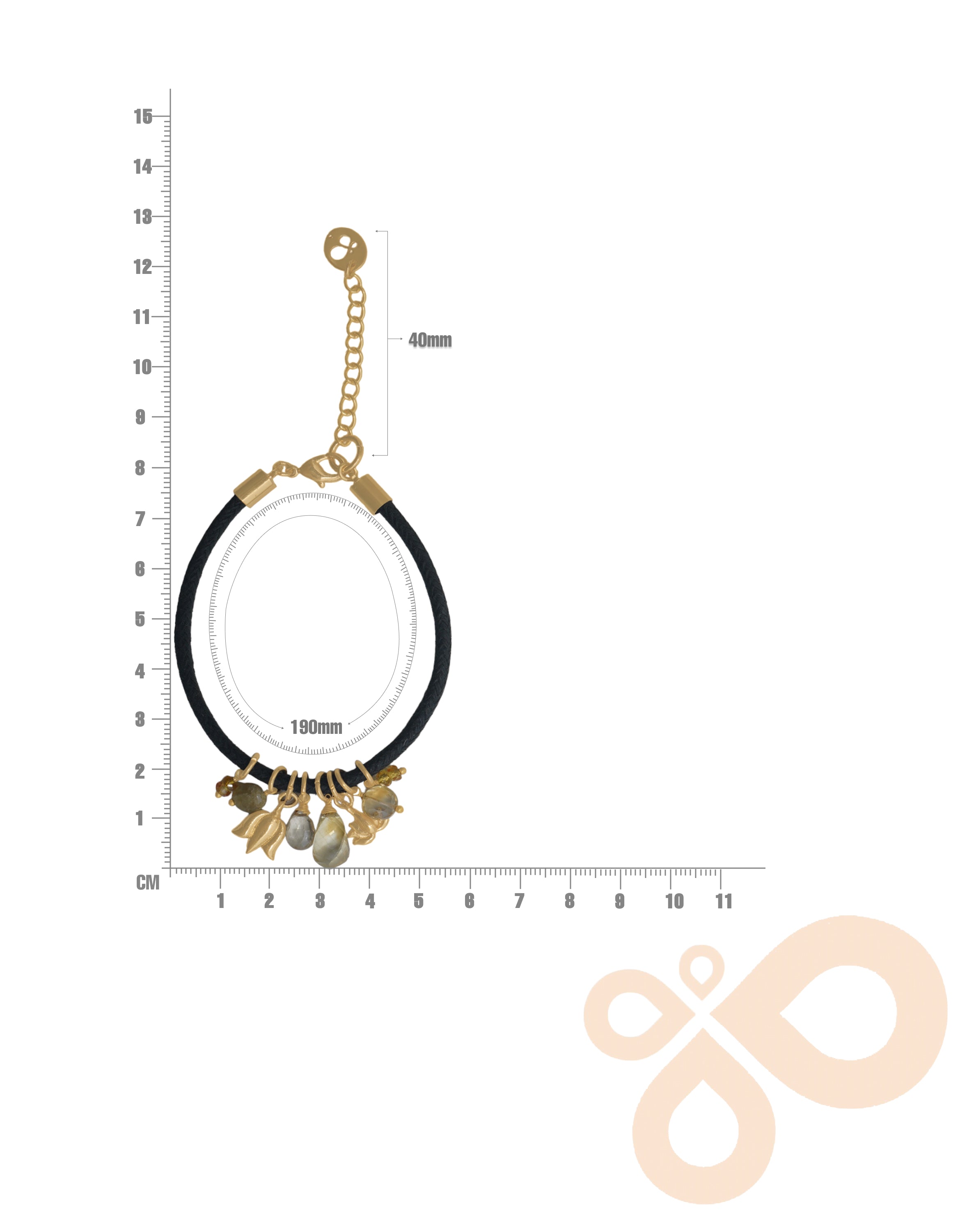 Golden Citrine Love bracelet  - 20mm Gemstone