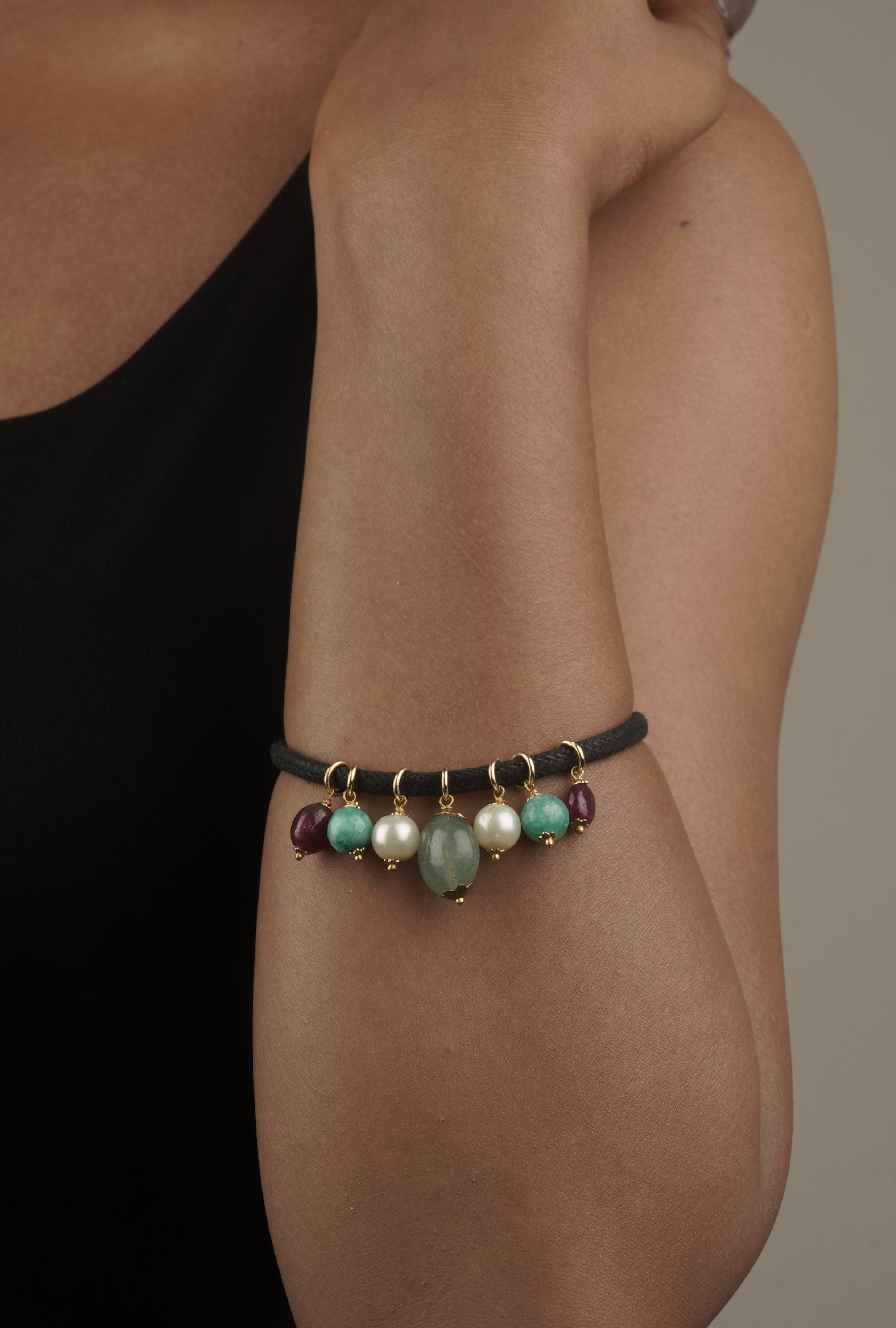 Love bracelet Regal Symphony in Onyx, Pearl, and Ruby