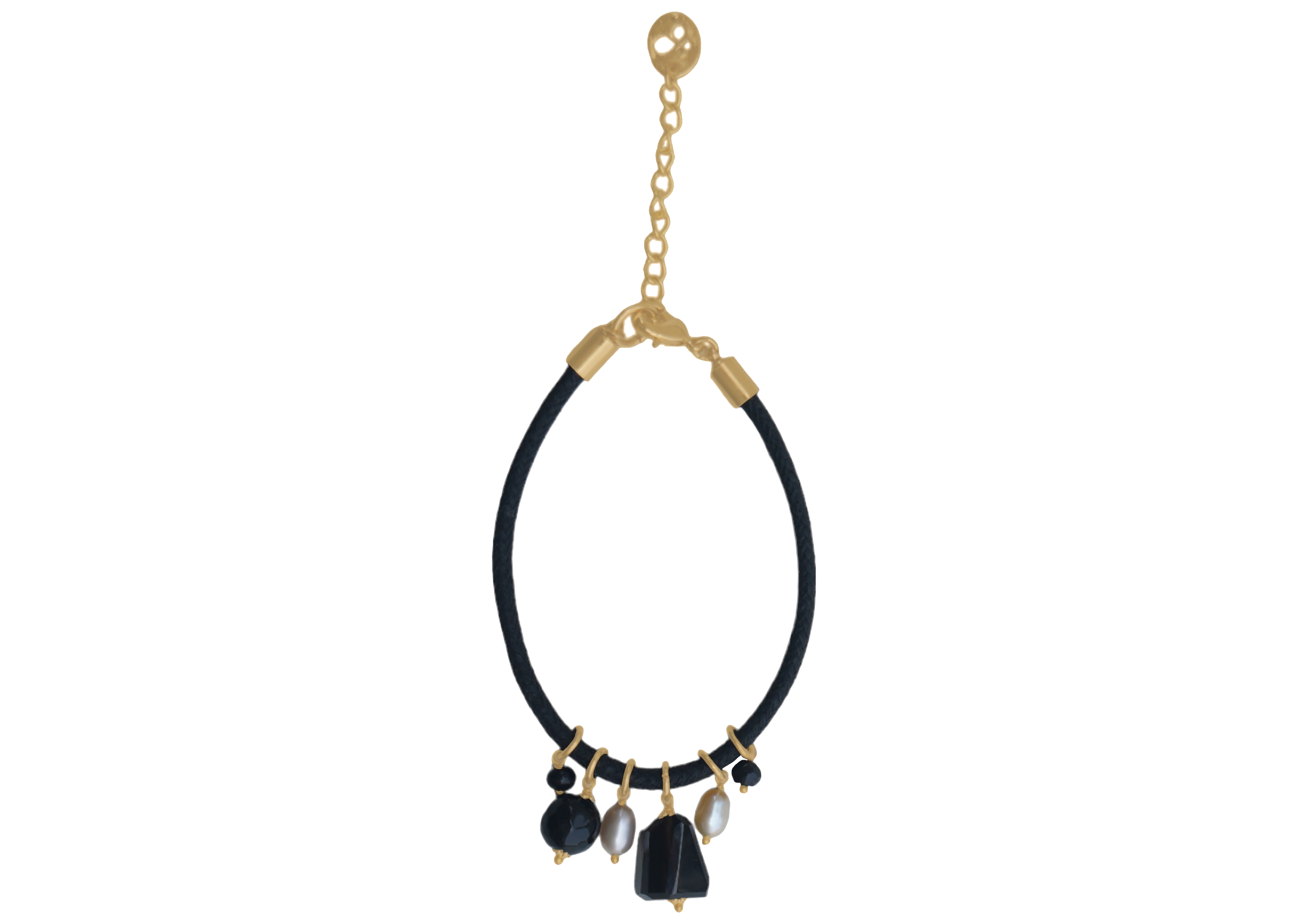 Love bracelet Midnight Elegance  in Black Onyx and Pearls 23 mm