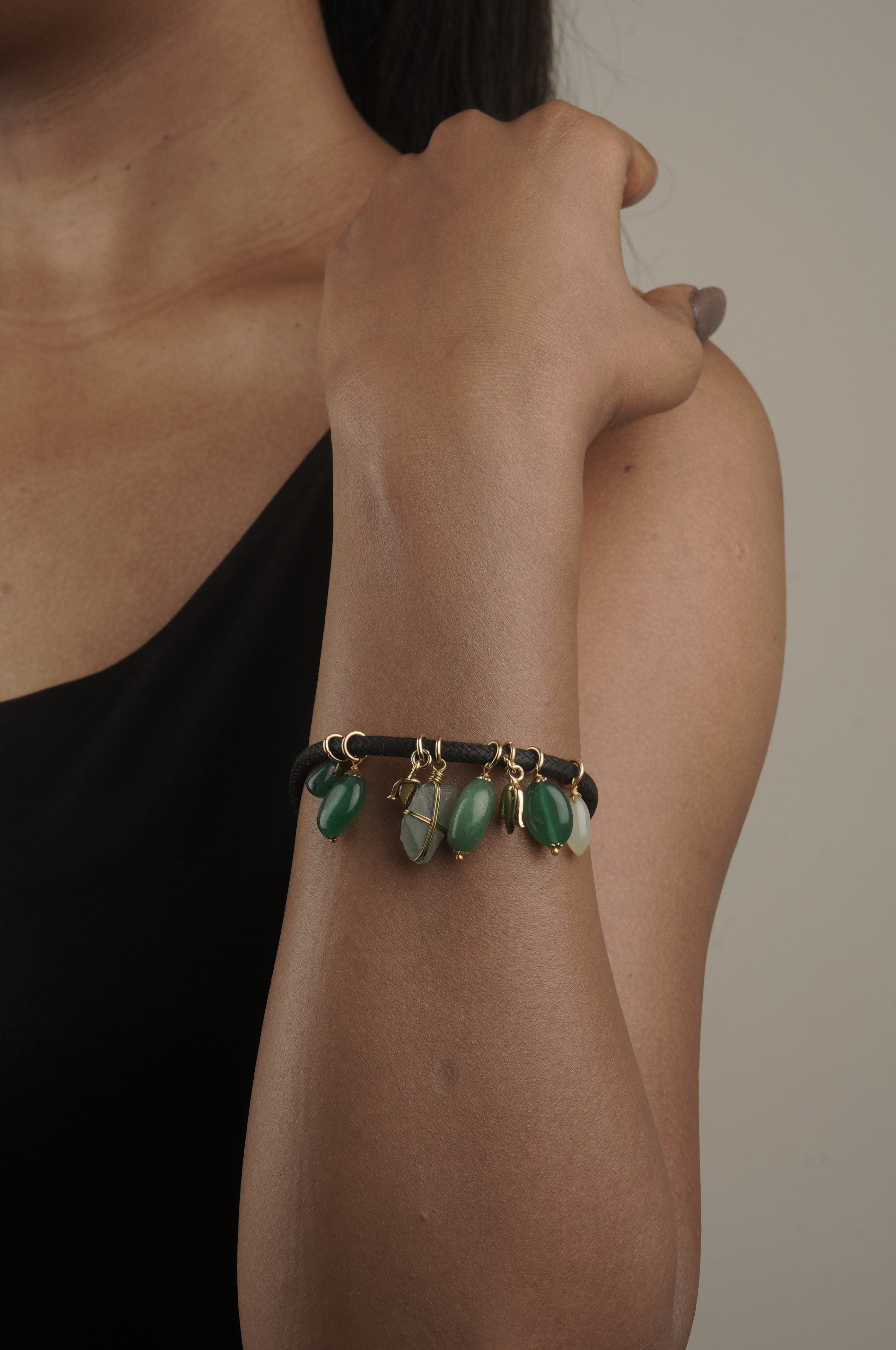 Love bracelet Sacred Harmony  in Onyx and Jade 25mm