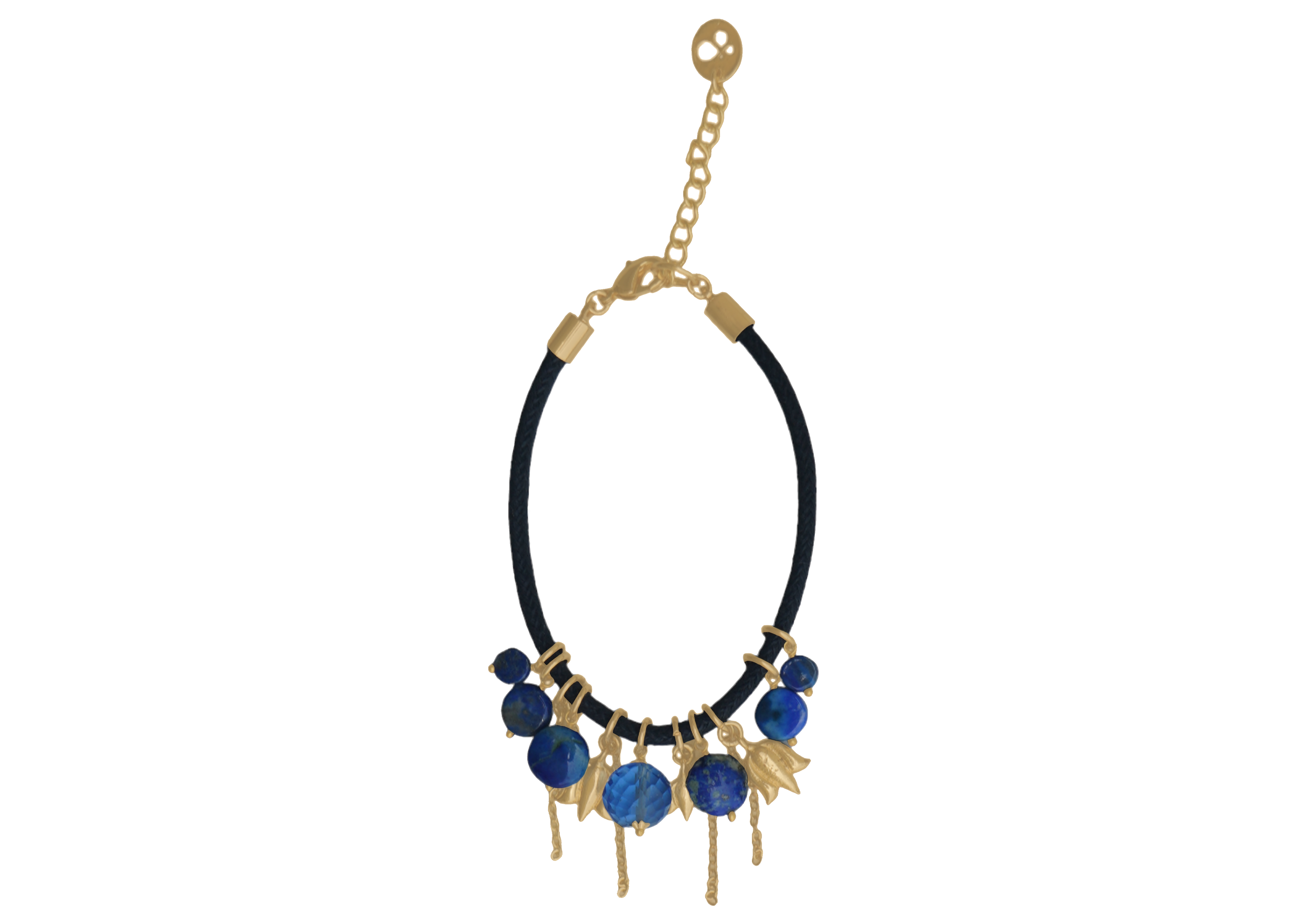 Love bracelet Royal Azure in Lapis Lazuli and CZ 33mm