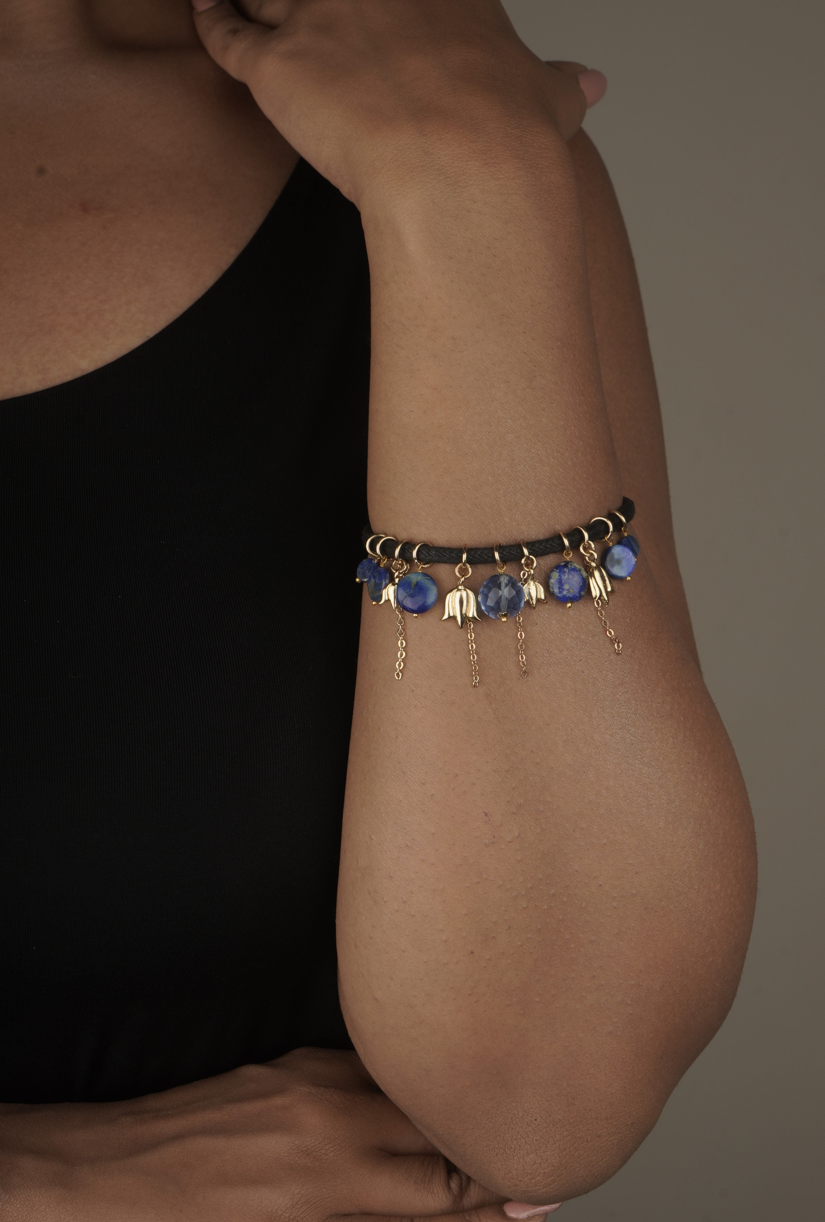 Love bracelet Royal Azure in Lapis Lazuli and CZ 33mm