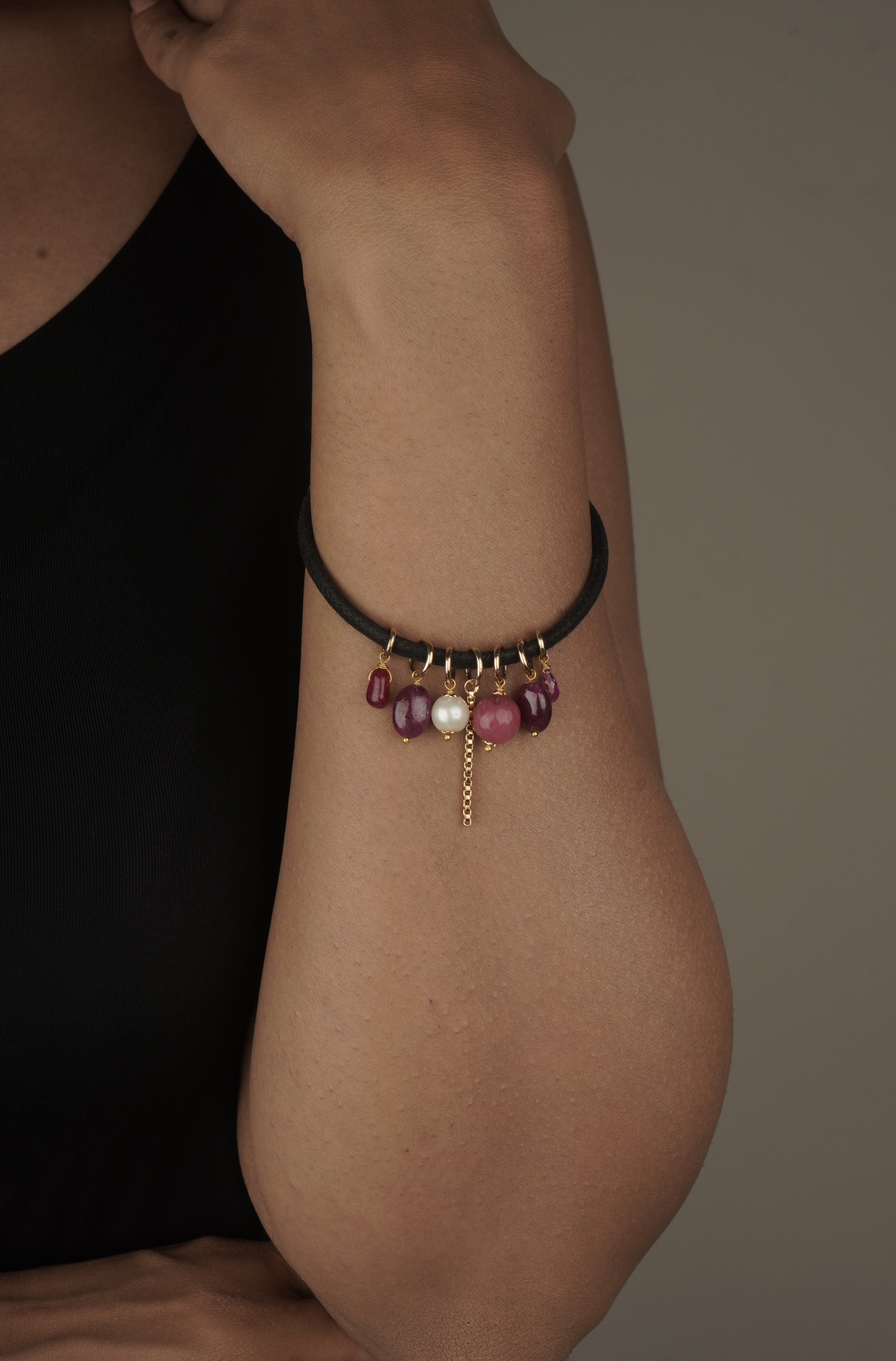 Love bracelet Radiant Elegance in Ruby and Pearls 36mm