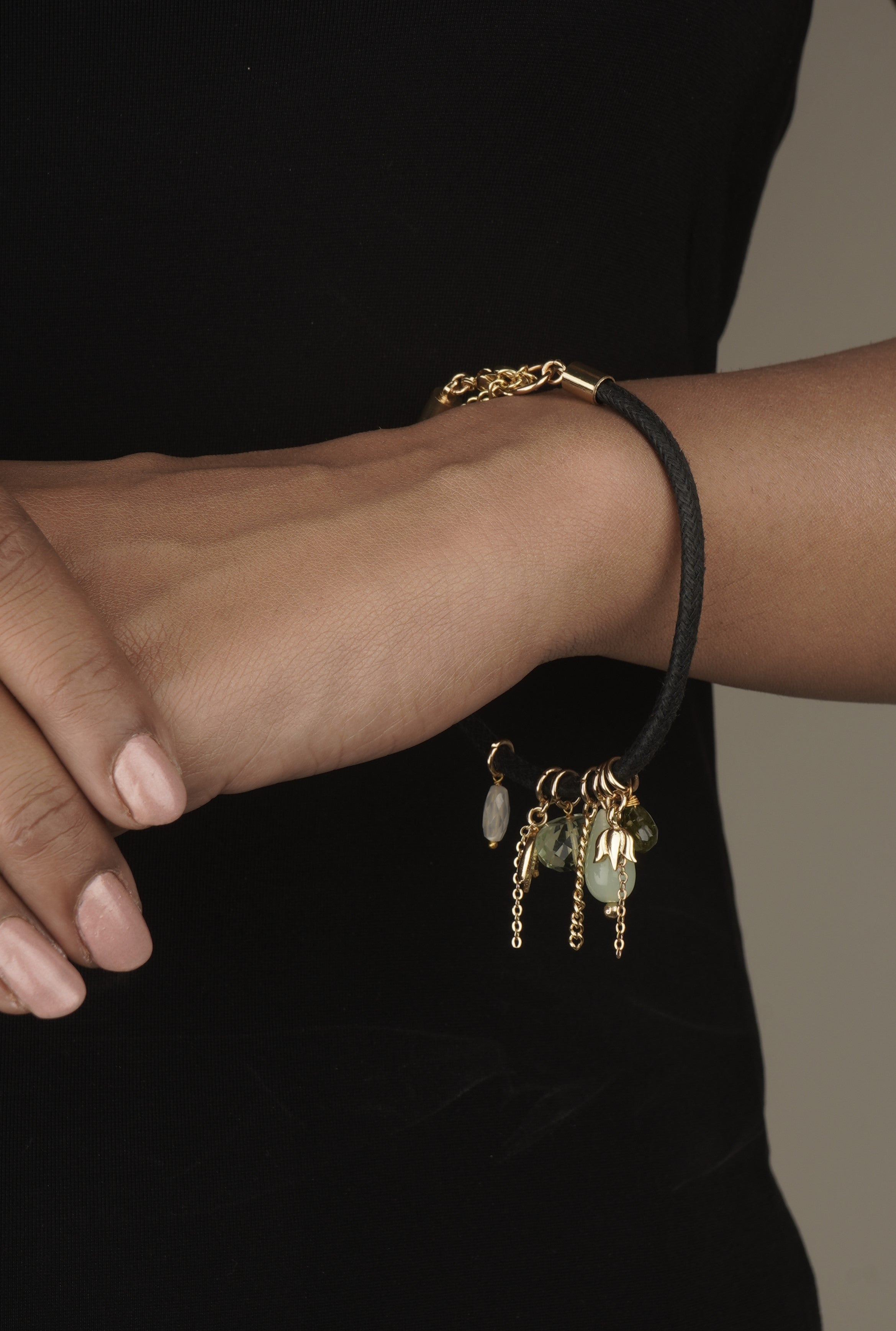 Rakhi Enchanted Blossom Necklace in Chalcedony, Rose Quartz, and Emerald