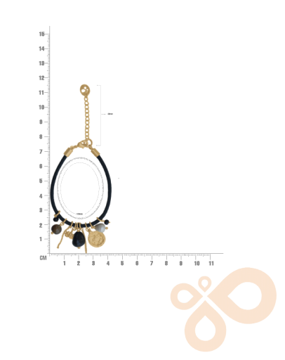 Love bracelet Mystic Aura in Tourmaline and Smoky Quartz 30mm