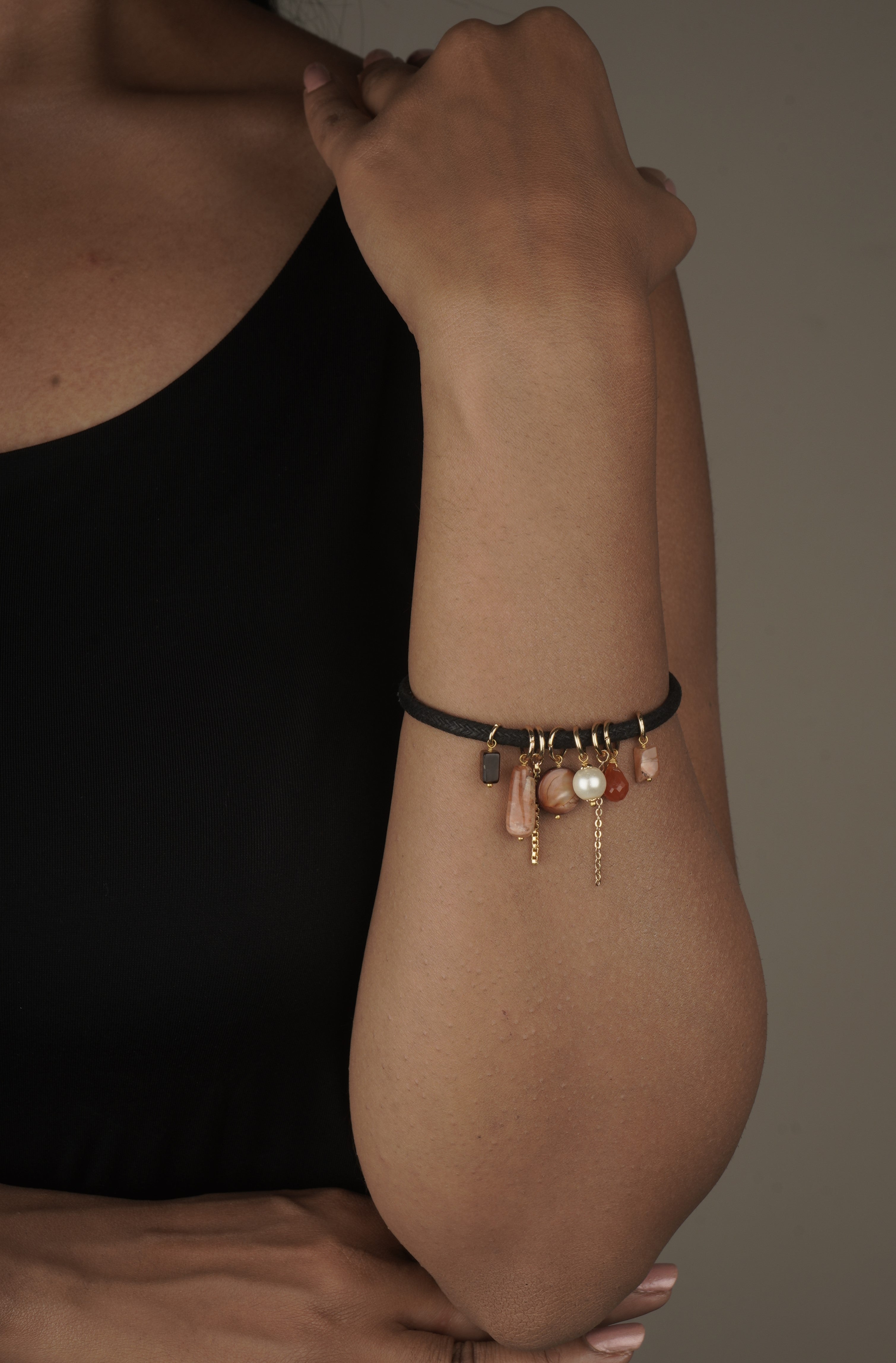 Love bracelet Allure Mix Stones  in Coral, Pearl, Shell, and Tourmaline 34mm