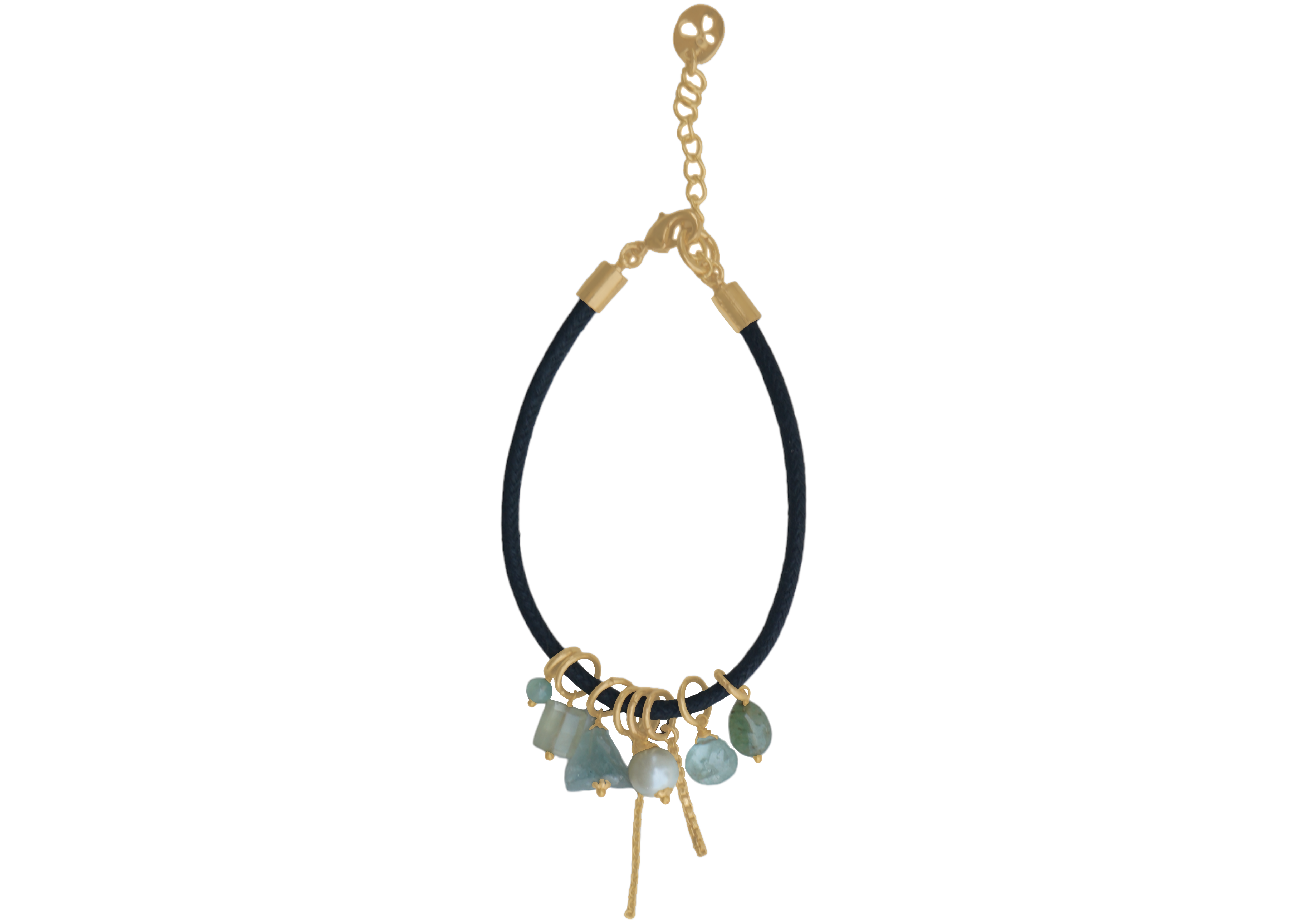 Love bracelet Ocean Harmony  in Aquamarine, Pearl, and Jade 39mm