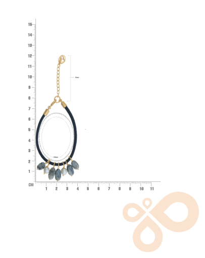 Love bracelet Moonlit Grace in Iolite and Pearl 22mm