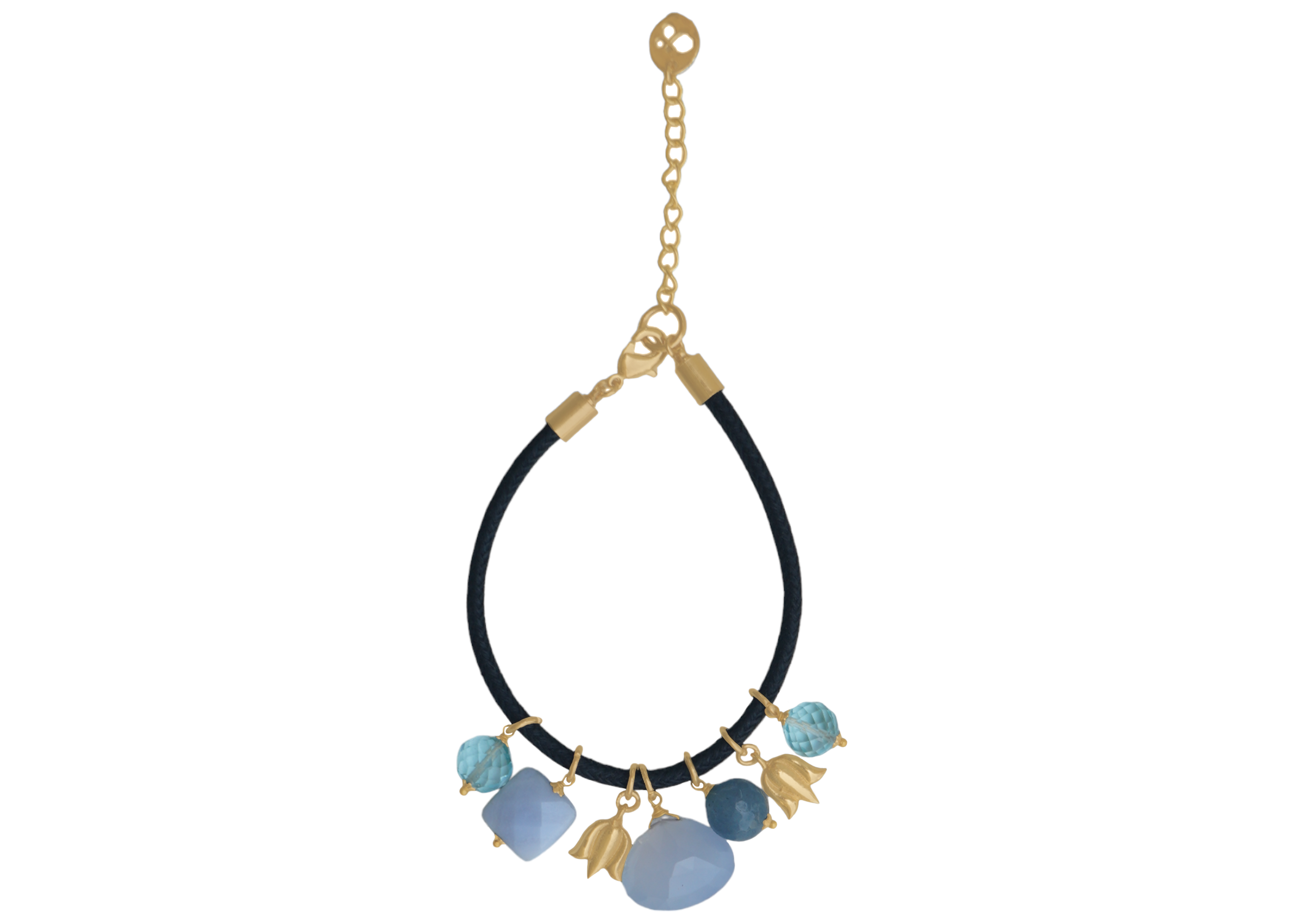 Love Bracelet Serenity in Chalcedony, Blue Lace Agate, and Cubic Zirconia