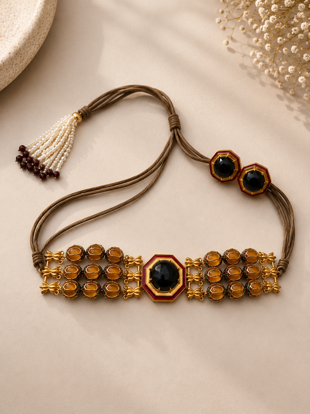 Revati Mayur Onyx Choker