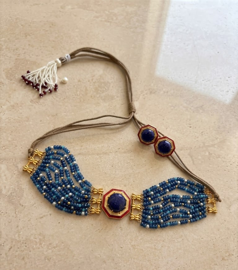 Revati Mayur Lapis Choker