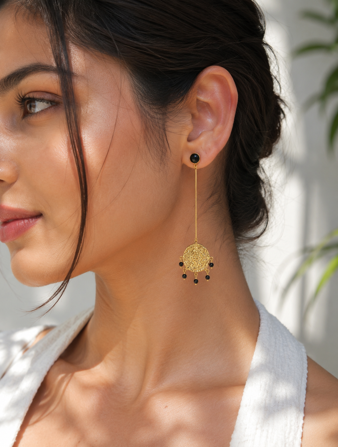 Midnight Thread Drop Earrings detail - Mine of Design