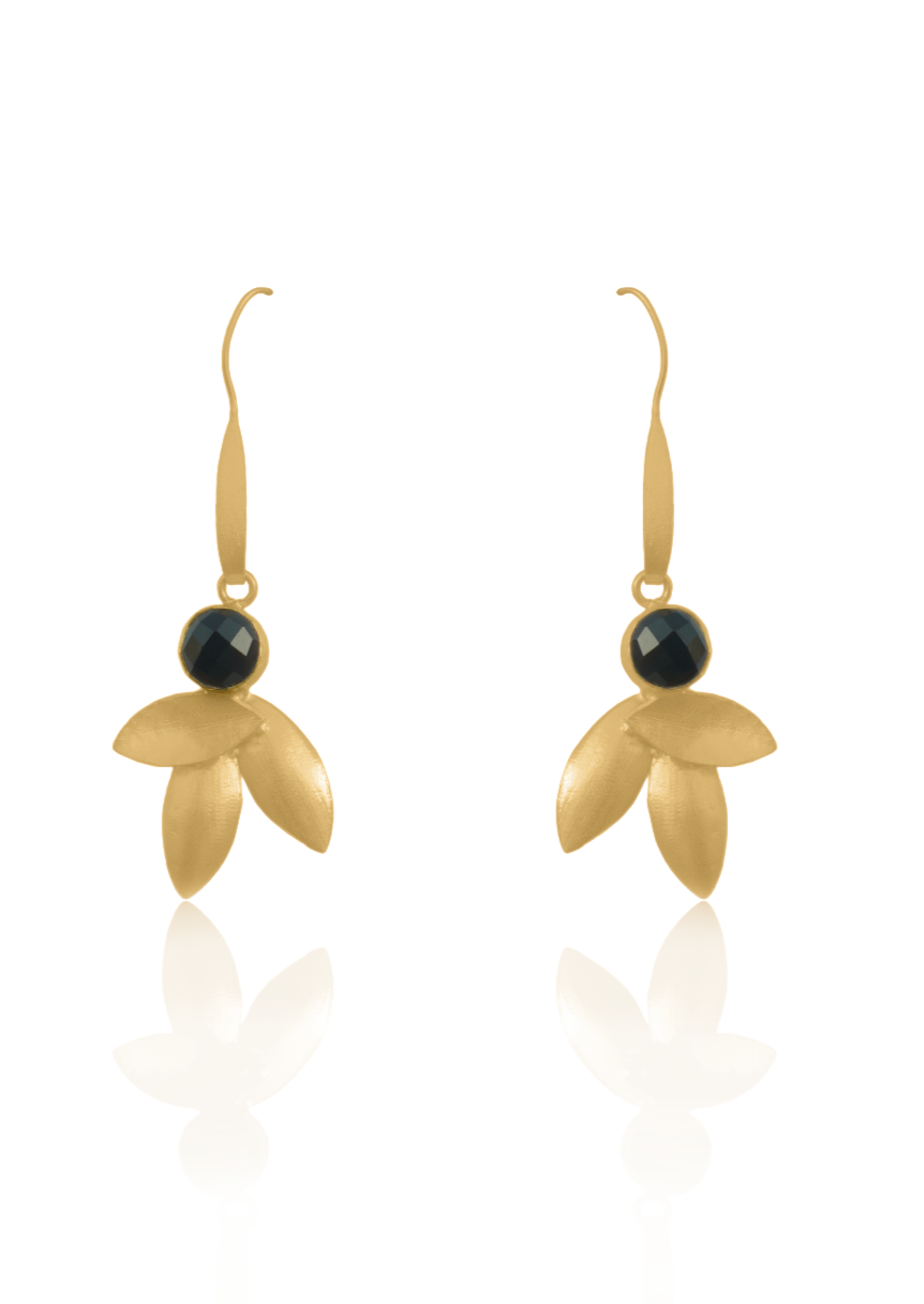 Nature Earrings - 73mm Height with 22K Gold Plating