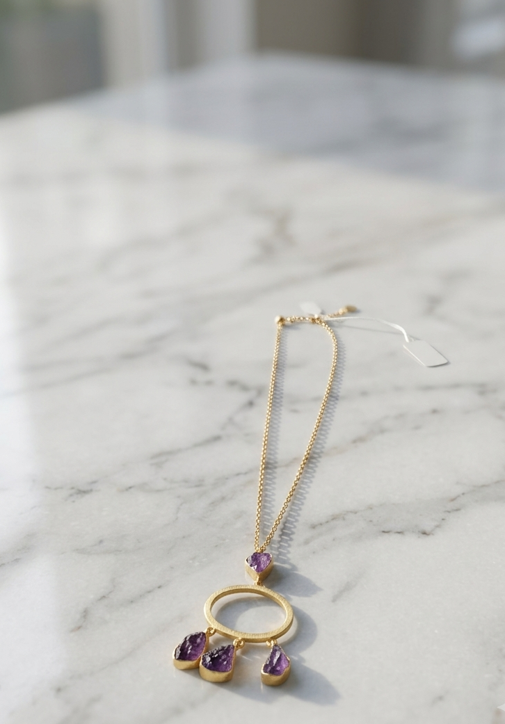 Poetic Stone Age Pendant Necklace