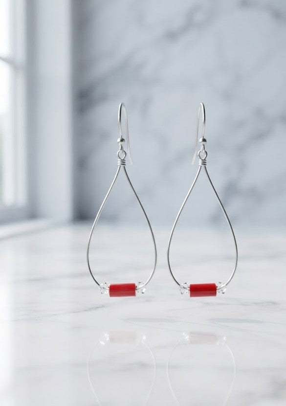 Metal Blast Coral Coast Silver Dangles Earrings