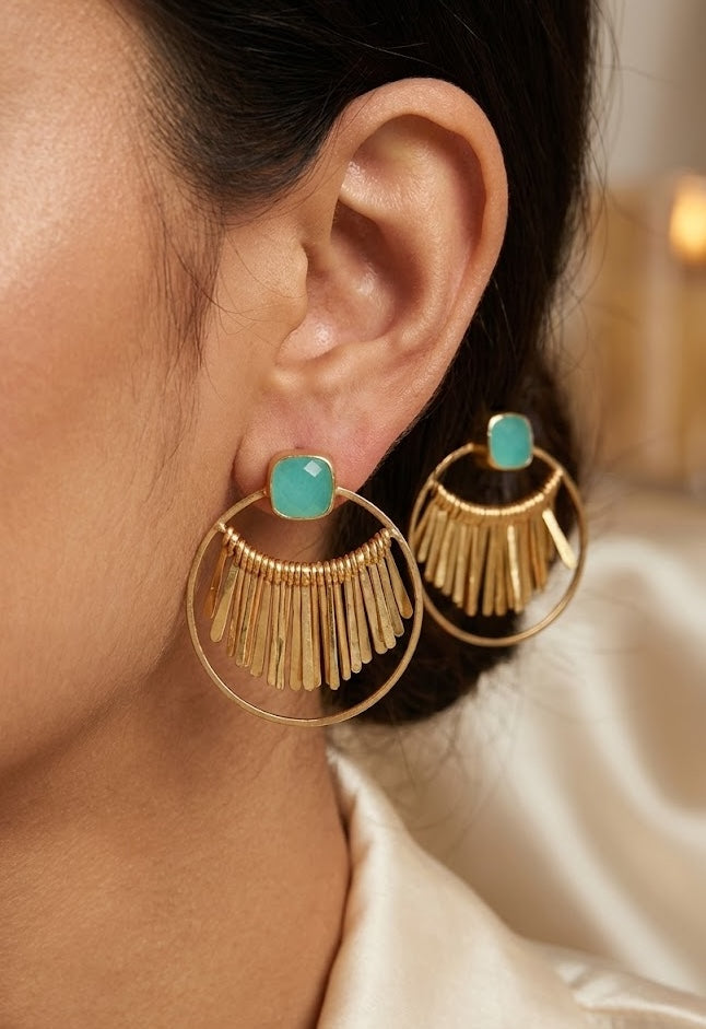 Modern Handmade Fringe Earrings – 18K Gold-Plated for a Luxurious Look