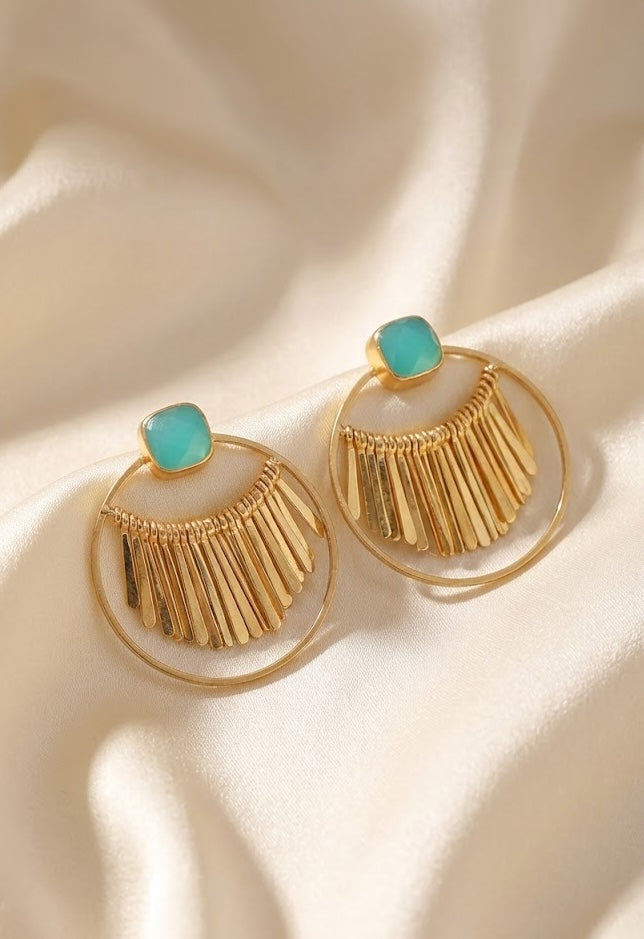 Modern Handmade Fringe Earrings – 18K Gold-Plated for a Luxurious Look