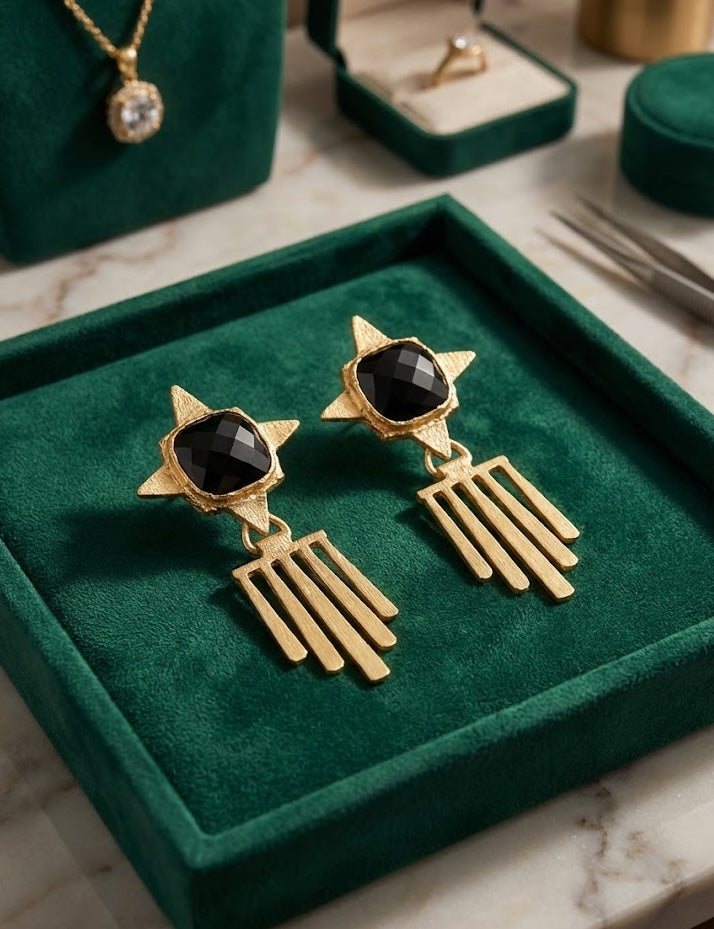 Handmade Fringe Earrings – Sophisticated 18K Gold-Plated Design