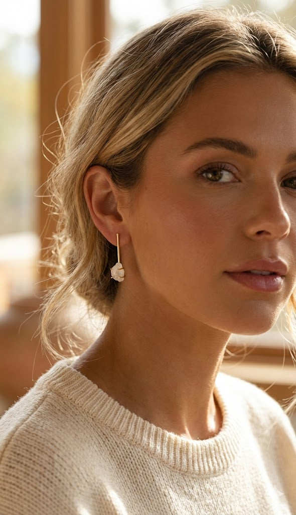 NOOR Earrings – 45mm Height, Luxurious 18K Gold-Plated Finish for Indian-Inspired Elegance