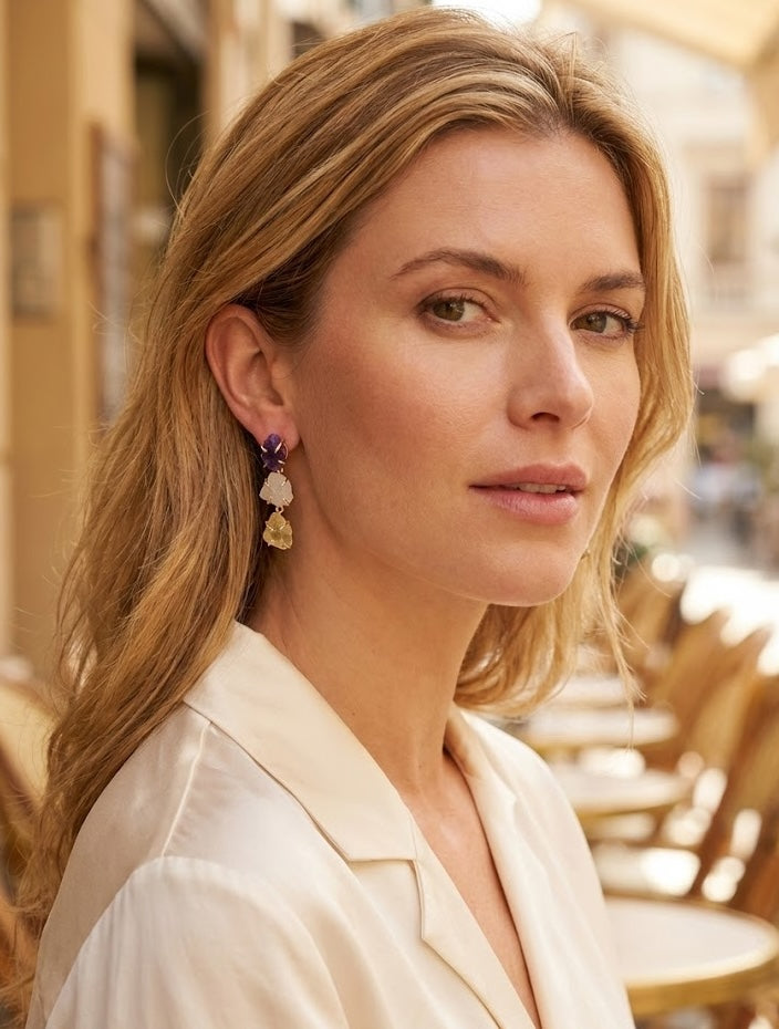 Elegant NOOR Earrings – 45mm Handcrafted Drop with 18K Gold Plating for Indian-Inspired Style