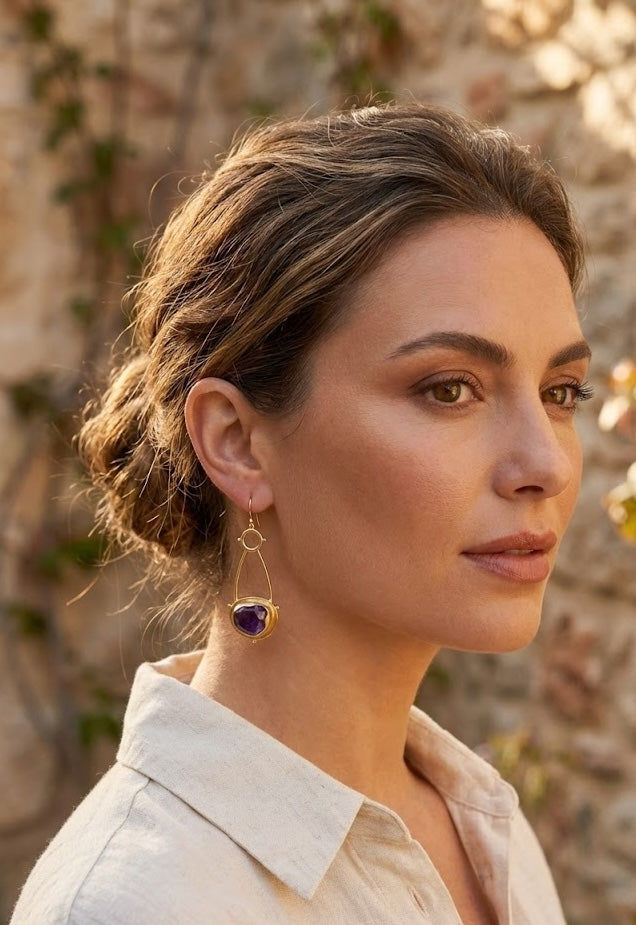 Handmade NOOR Earrings – 71mm Drop with Exquisite 18K Gold-Plated Craftsmanship