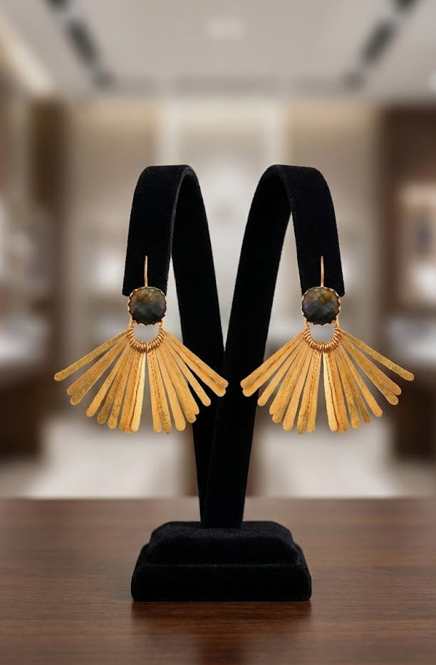Artisan Fringe Earrings – Handmade with Stunning 18K Gold-Plated Finish