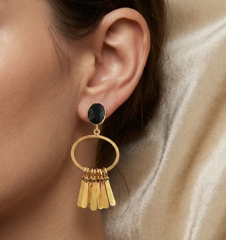 18K Gold-Plated FFringe Earrings – Handmade Design for a Chic Look