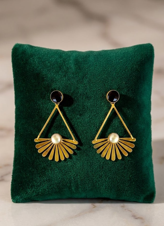 Elegant Handmade Fringe Earrings – Crafted with 18K Gold-Plated Brass