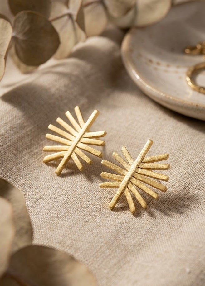 Delicate Handmade Fringe Earrings – 30mm Height with 18K Gold-Plated Design