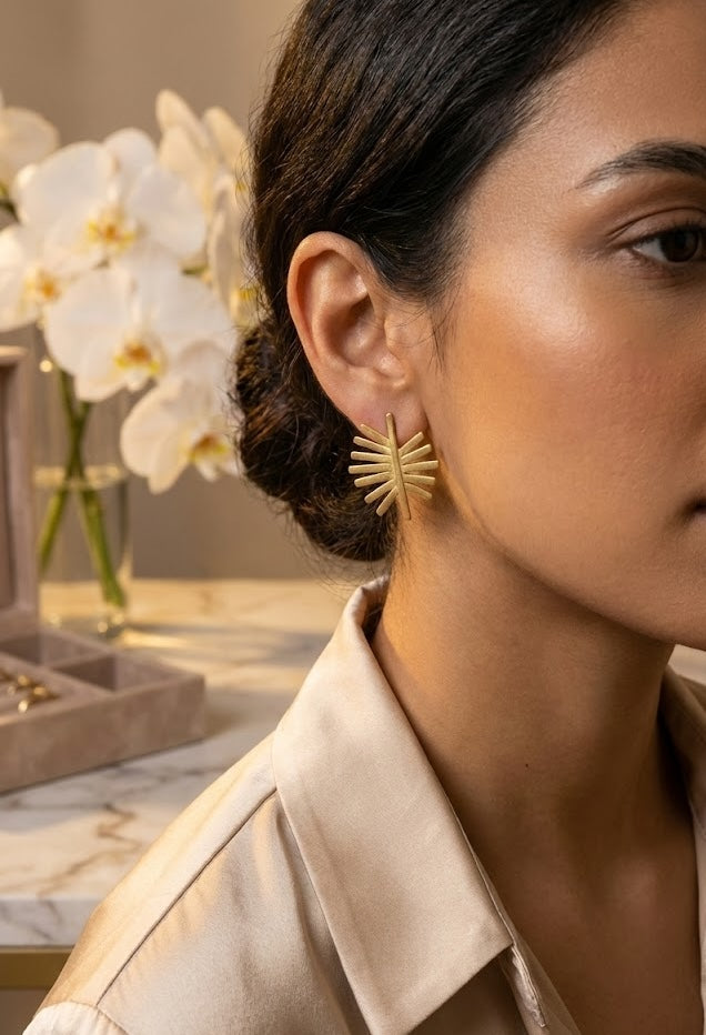 Delicate Handmade Fringe Earrings – 30mm Height with 18K Gold-Plated Design