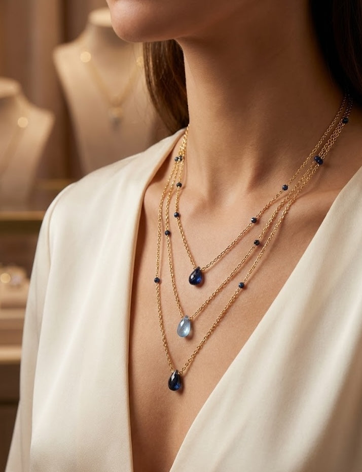 Fine One Necklace with Black Onyx and Labradorite