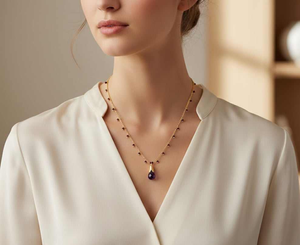 Fine One Necklace - Brass with 18K Gold Plate and Pendant