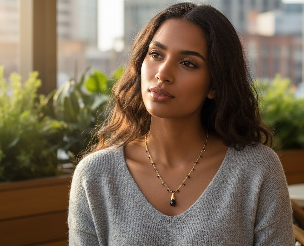 Fine One Necklace - Brass with 18K Gold Plate and Pendant