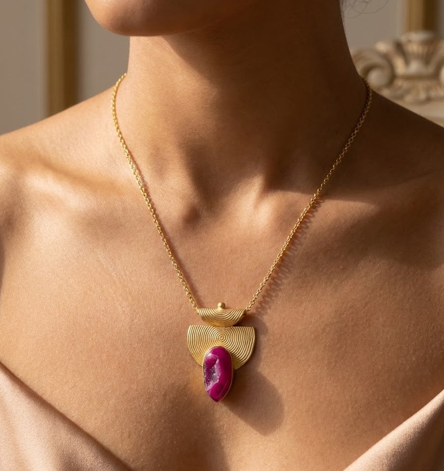 Fine One Necklace with 18K Gold-Plated Brass Pendant