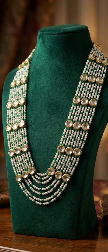 Noor Necklace - Lightweight Handmade Brass with 18K Gold Plate and Natural Stones