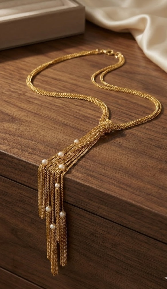 Necklace with Handmade Brass with 18K Gold Plate and Natural Stones