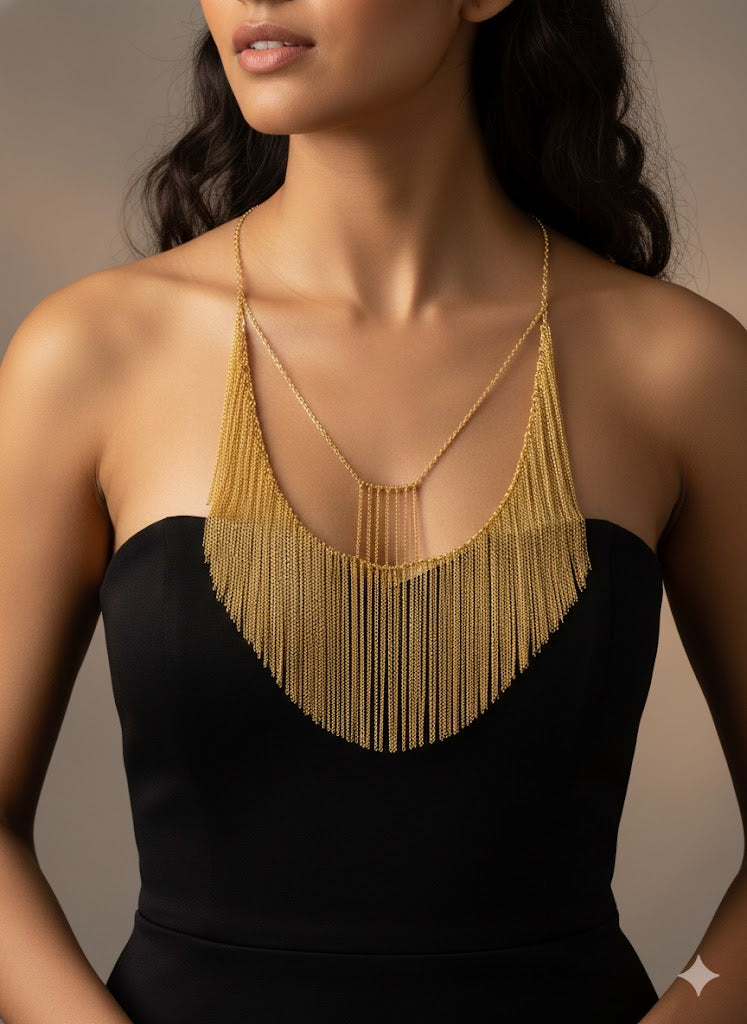 Necklace with Ethical Brass Jewelry Featuring 18K Gold and Unique Natural Stones