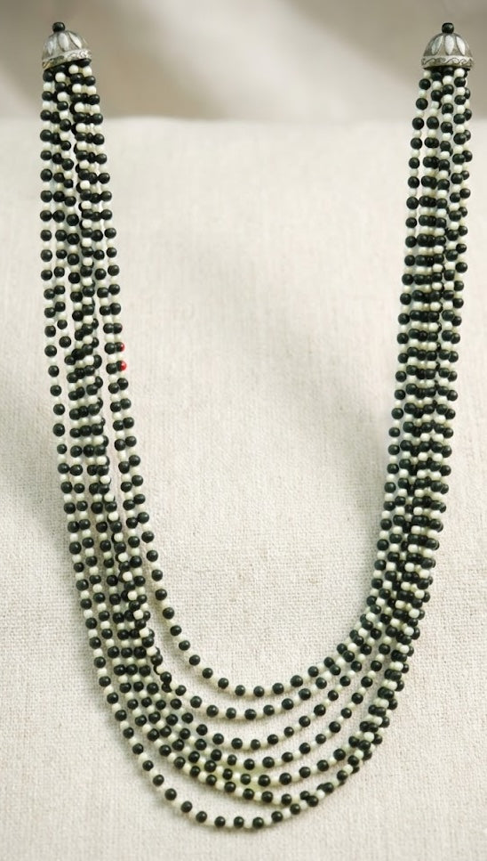 Moti Necklace: Brass, 22K Gold Plate, and Natural Stones