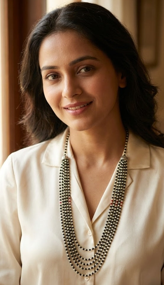 Moti Necklace: Brass, 22K Gold Plate, and Natural Stones