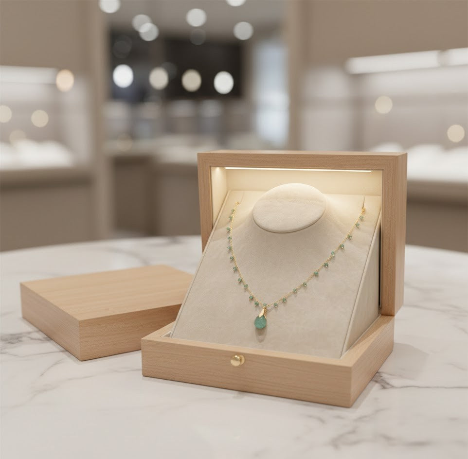 Fine One Necklace: Elegant Emerald with Natural Stones