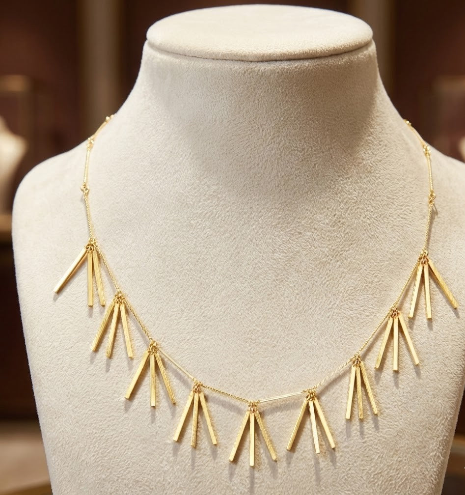 Fine One Necklace with Sustainable Matt Gold Finish