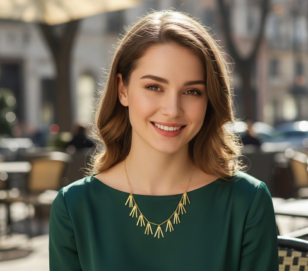 Fine One Necklace with Sustainable Matt Gold Finish