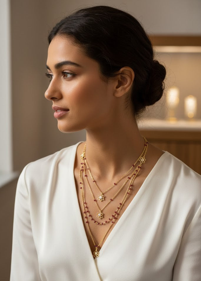 Fine One Necklace with Rubylite and Sustainable Materials