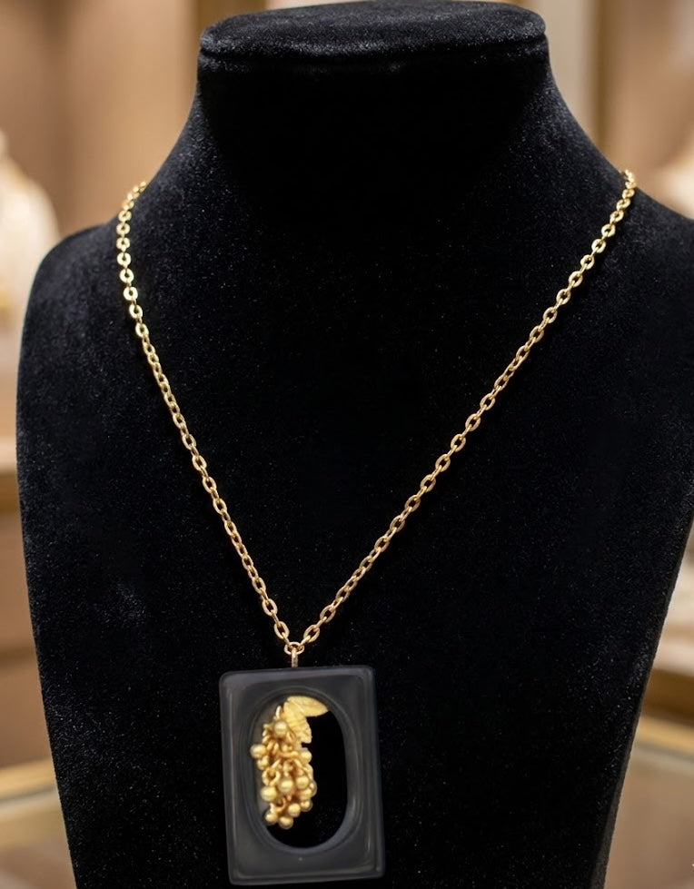 Fine One Necklace - Black Onyx Pendant on Adjustable Chain