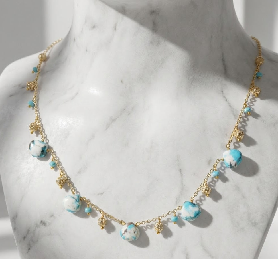 Fine One Necklace - Turquoise with 417mm Adjustable Chain